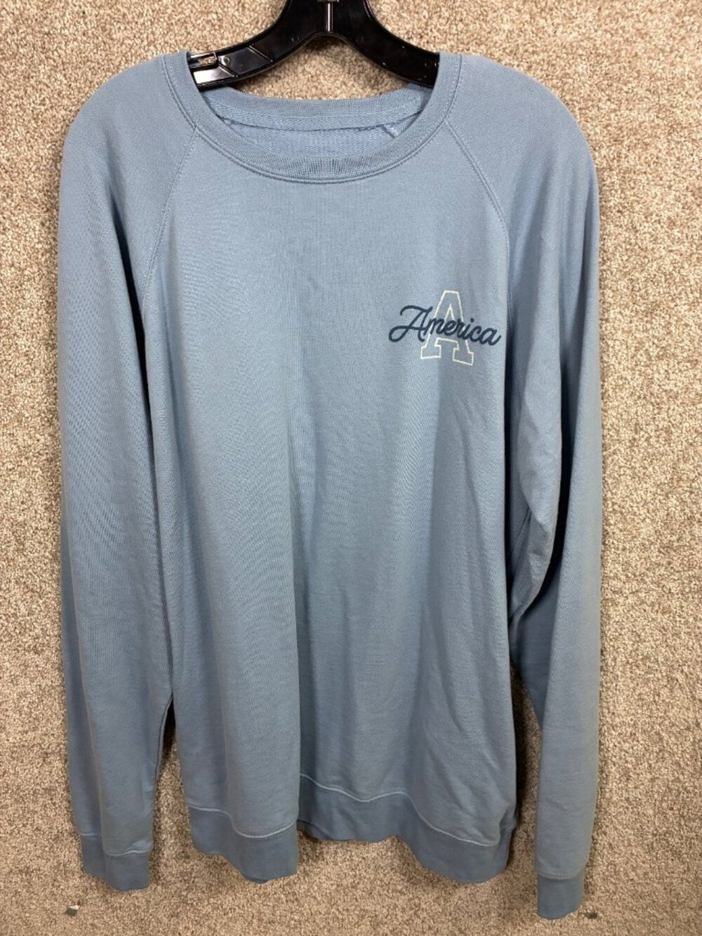 LuLaRoe America USA Sweatshirt 3X Blue Graphic Pullover Raglan Patriotic
